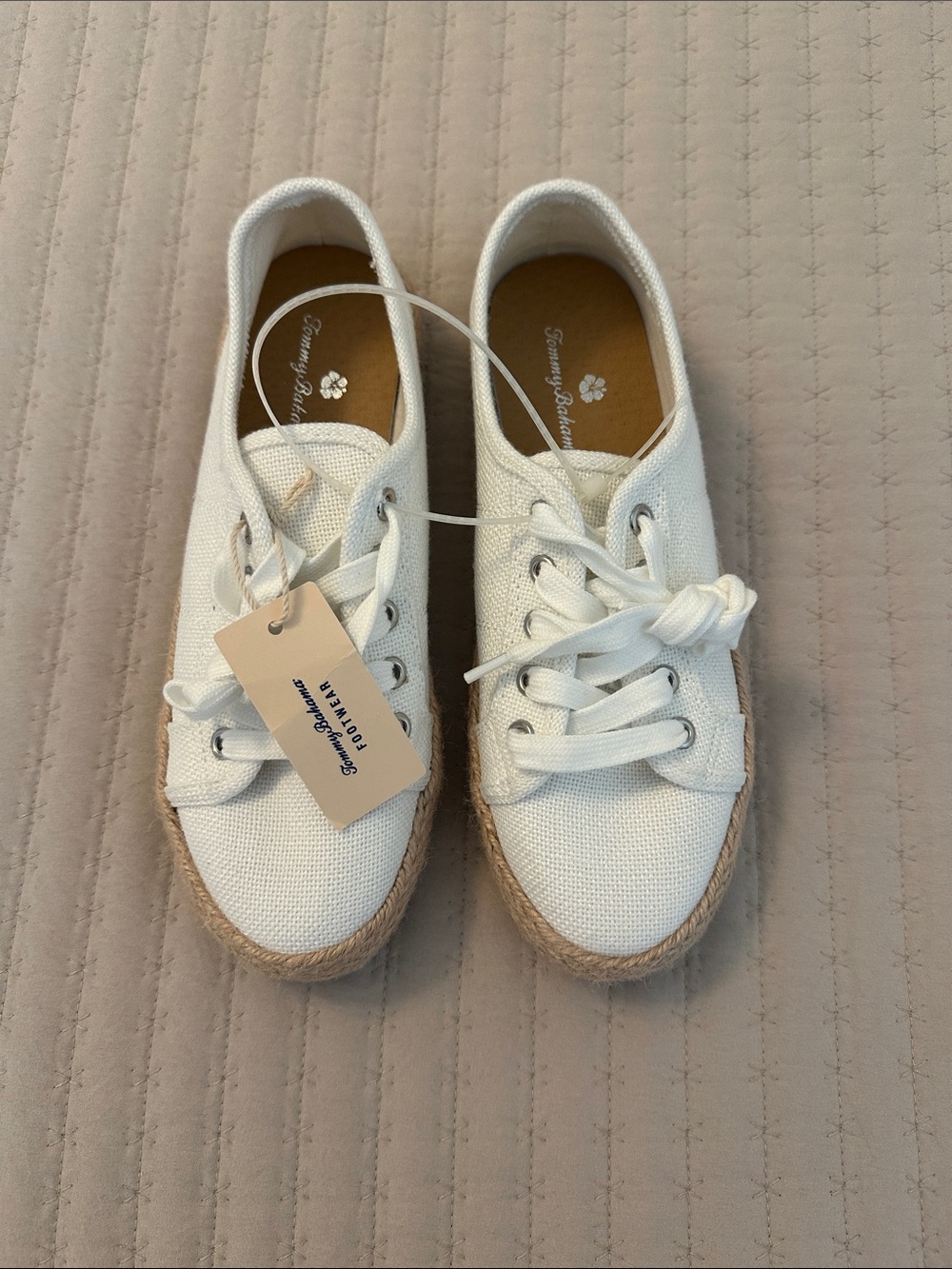 NWT Tommy Bahama Galana White Espadrille Platform Sneaker 8M - Picture 2 of 12